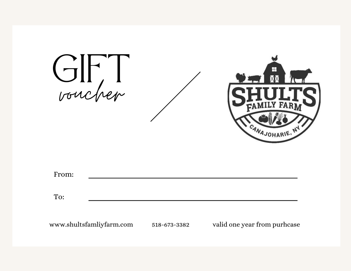 Shults Farm Gift Card